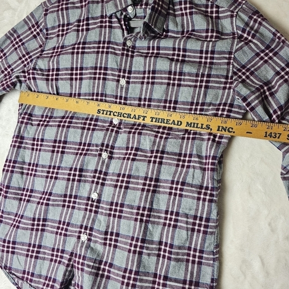 Bonobos Shirt Slim Fit Plaid Medium Men’s Gray Purple Cotton Fall Holiday - Picture 2 of 7